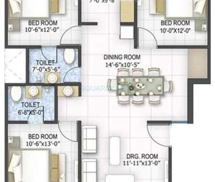 panchsheel primrose independent floors apartment 3bhk 1525sqft1