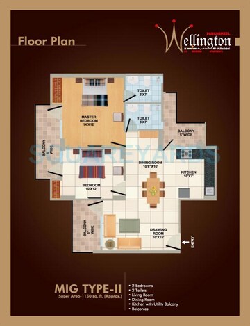  2 BHK Apartment at Panchsheel Wellington, Sain Vihar – for Sale
