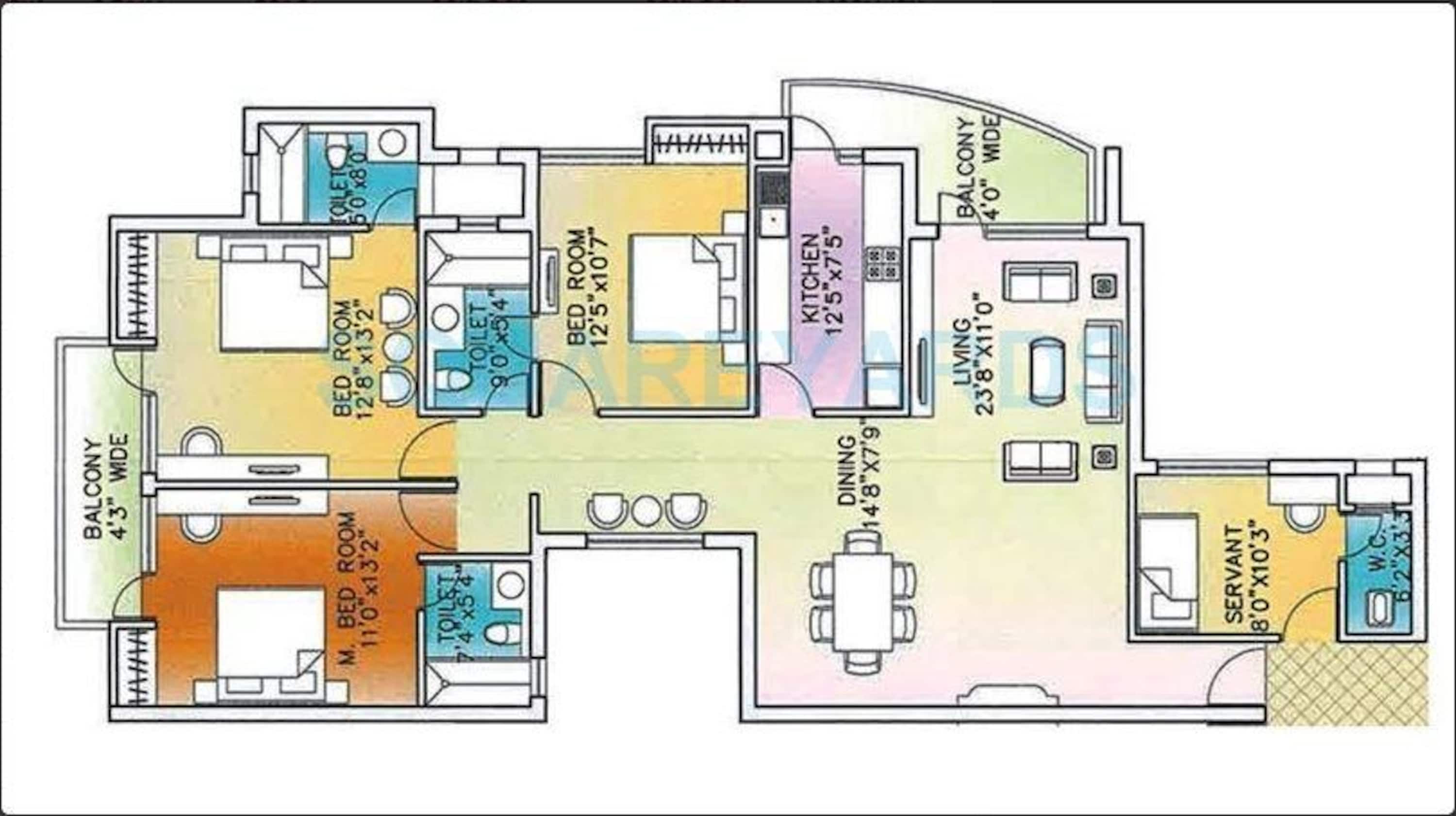 parsvnath exotica apartment 3bhk 1955sqft1