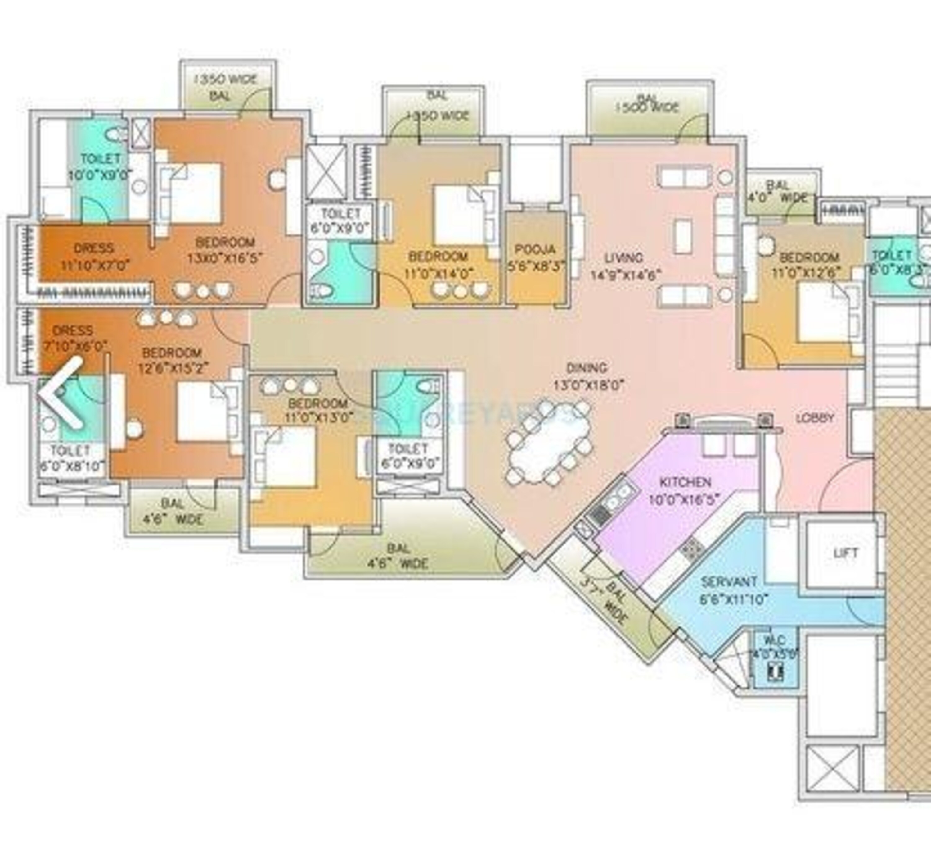 parsvnath exotica apartment 5bhk 3650sqft1