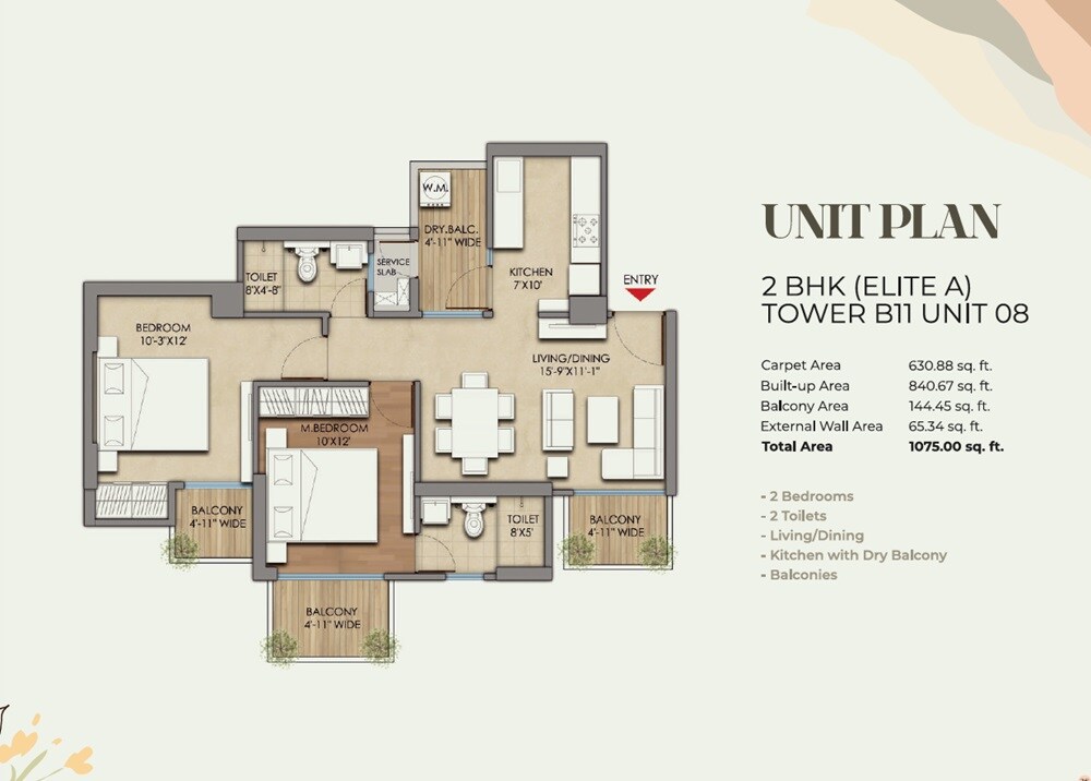 Other, prateek-grand-begonia 2 Bedroom 1075 Sq.Ft. Apartment In Pratap Vihar Ghaziabad 8179135