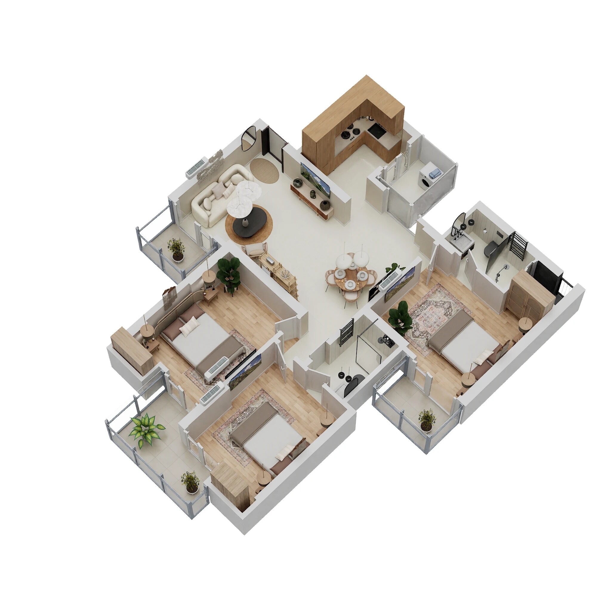 Floor plan of 3 BHK 1500 Sq. Ft. Apartment in Prateek Grand Begonia, Ghaziabad