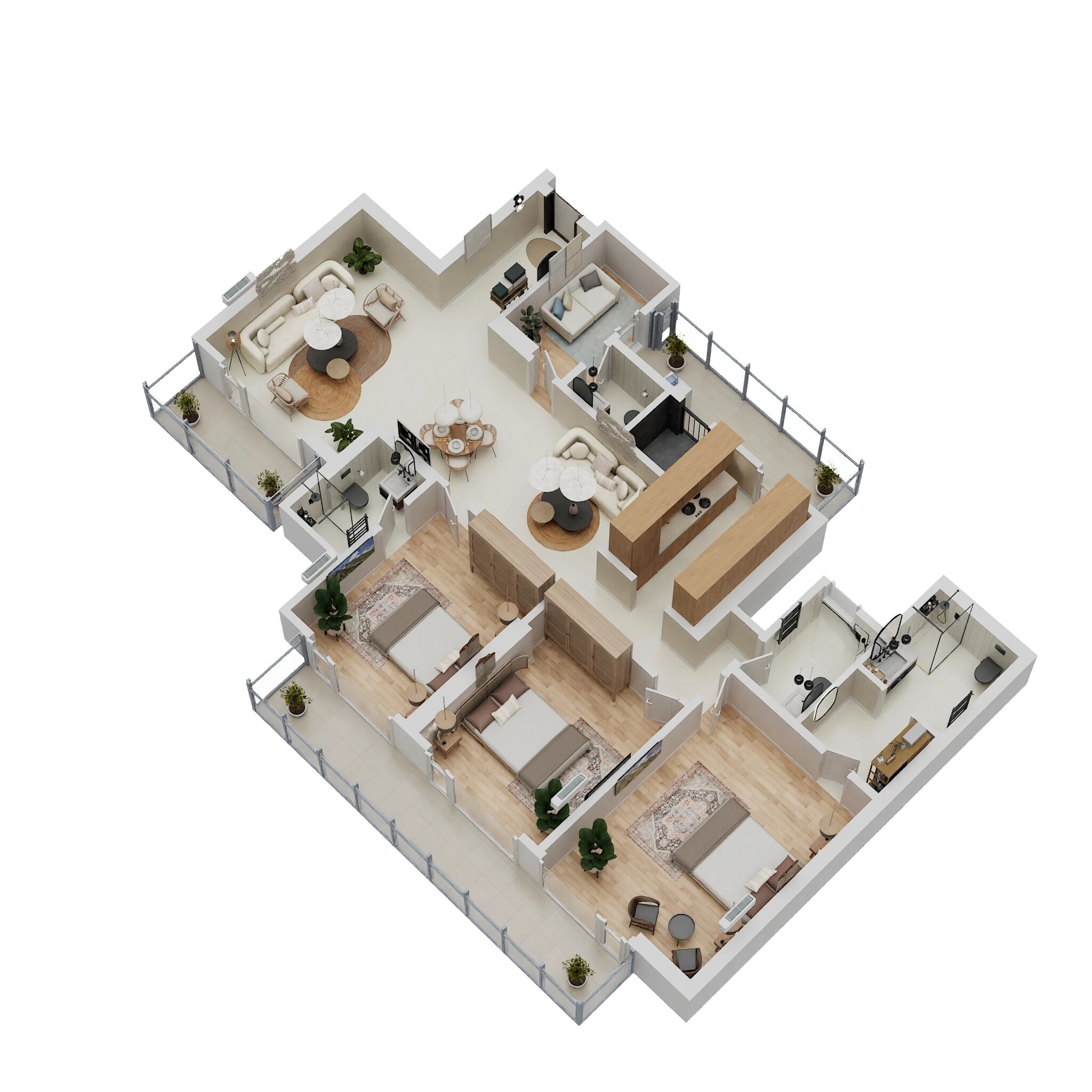 Floor plan of 3 BHK 2200 Sq. Ft. Apartment in Prateek Grand Begonia, Ghaziabad
