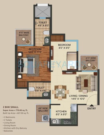  2 BHK Apartment at Prateek Grand Carnesia, Pratap Vihar – for Rent