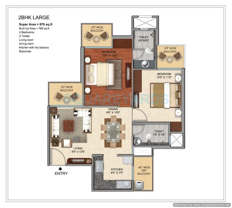 Other, prateek-grand-city 2 Bedroom 970 Sq.Ft. Apartment In Siddharth Vihar Ghaziabad 9014212