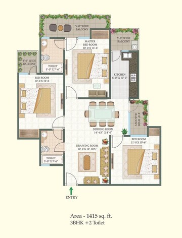  3 BHK Apartment at Proview Shalimar City Phase II, Shalimar Garden – for Sale