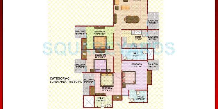 quantum colonisers quantum residency apartment 4bhk 1782sqft 1