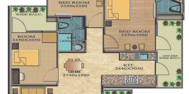 real anchor world residency apartment 3bhk 1430sqft 1