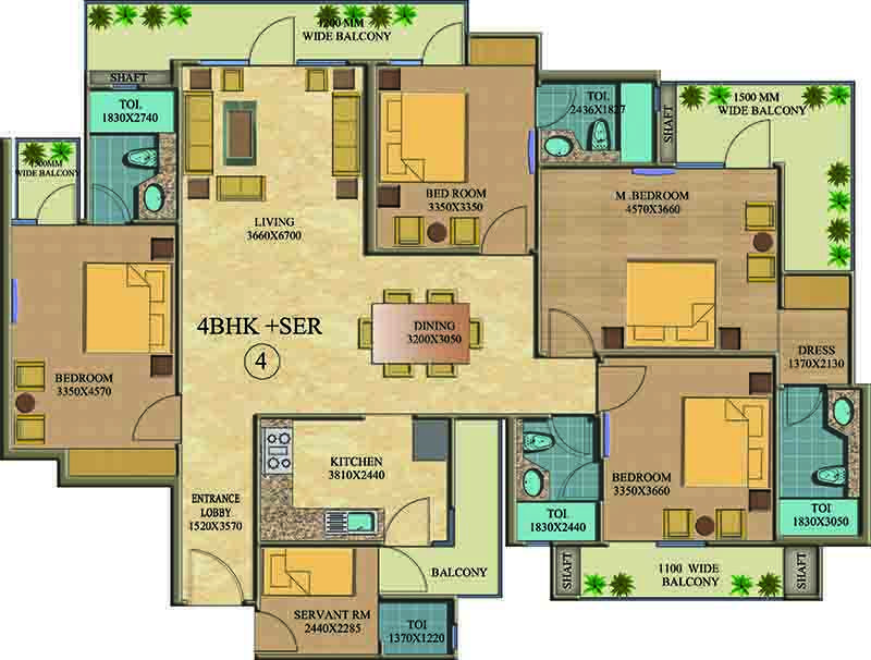 real anchor world residency apartment 4bhk 2500sqft 1