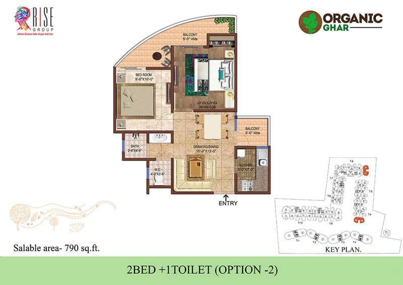 Image For 2 Bhk Floor Plans Of Rise Organic Ghar In Lal Kuan