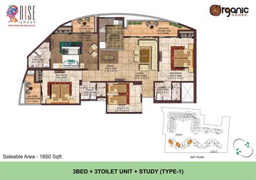  3 BHK Apartment at Rise Organic Homes, Mahurali – for Rent