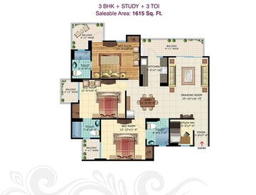  3 BHK Apartment at Rishabh Iris Tower, Ahinsa Khand 2 – for Sale