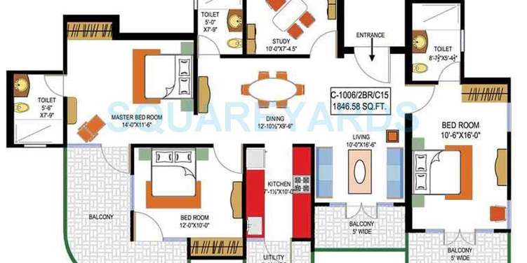 rishabh paradise apartment 3bhk st 1570sqft 1