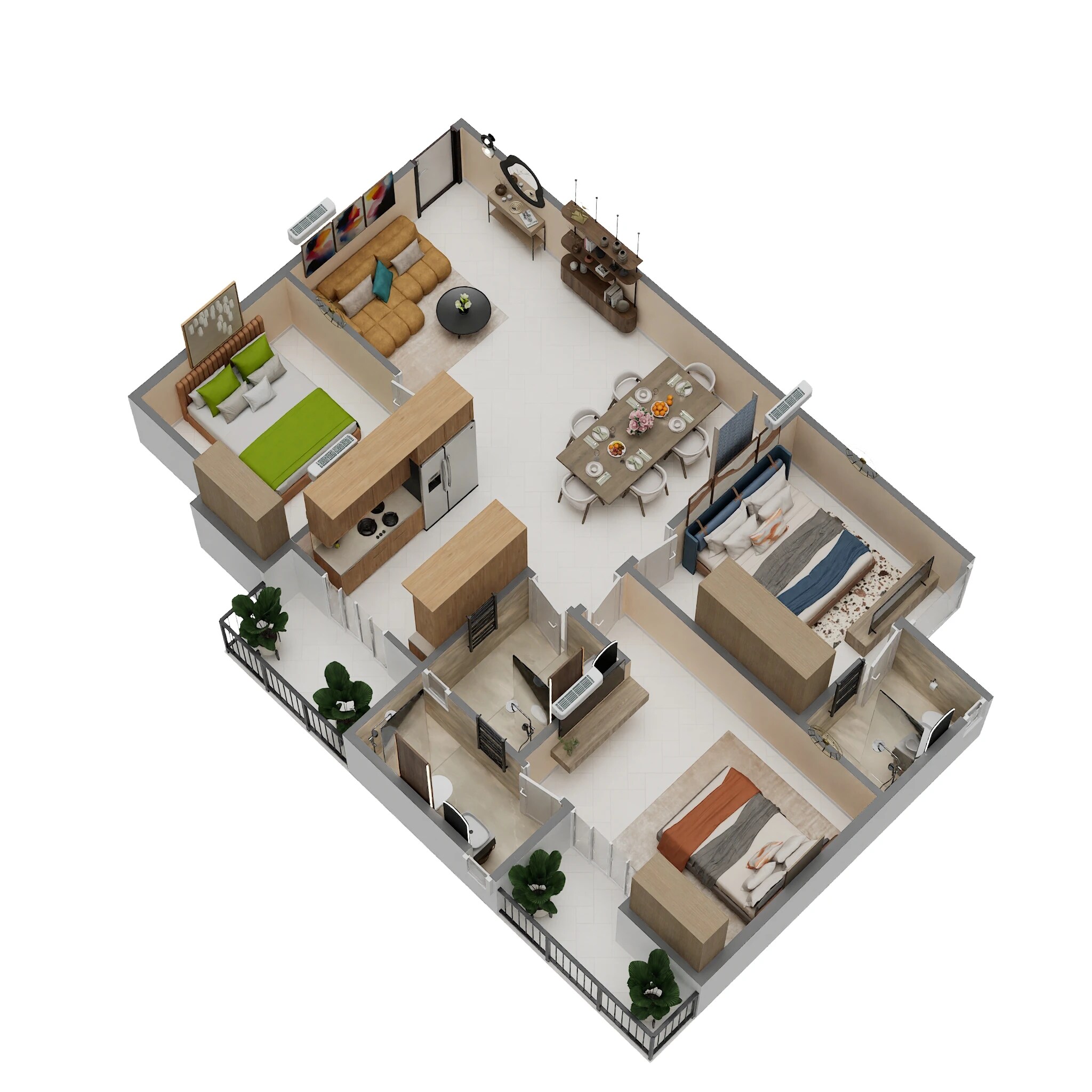 Floor plan of 3 BHK 1312 Sq. Ft. Apartment in Robust High Street, Ghaziabad