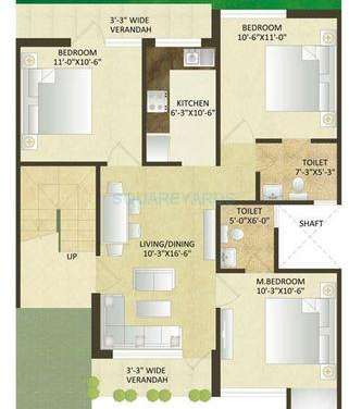 sare springview floors apartment 3bhk 1048sqft1