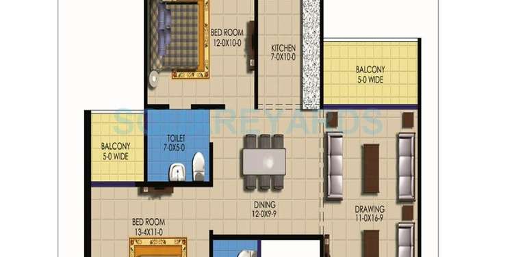 sarvottam ksn square apartment 2 bhk 1275sqft 20243220173238