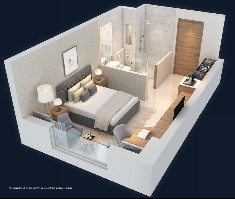 Floor plan of 894 Sq. Ft. Studio in Sawasdee Center, Ghaziabad