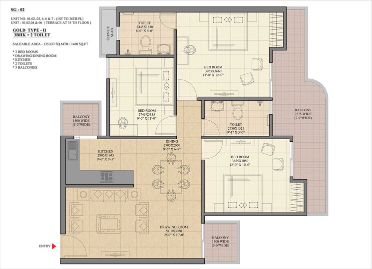 Other, saya-gold-avenue 3 Bedroom 1460 Sq.Ft. Apartment In Vaibhav Khand Ghaziabad 8741817