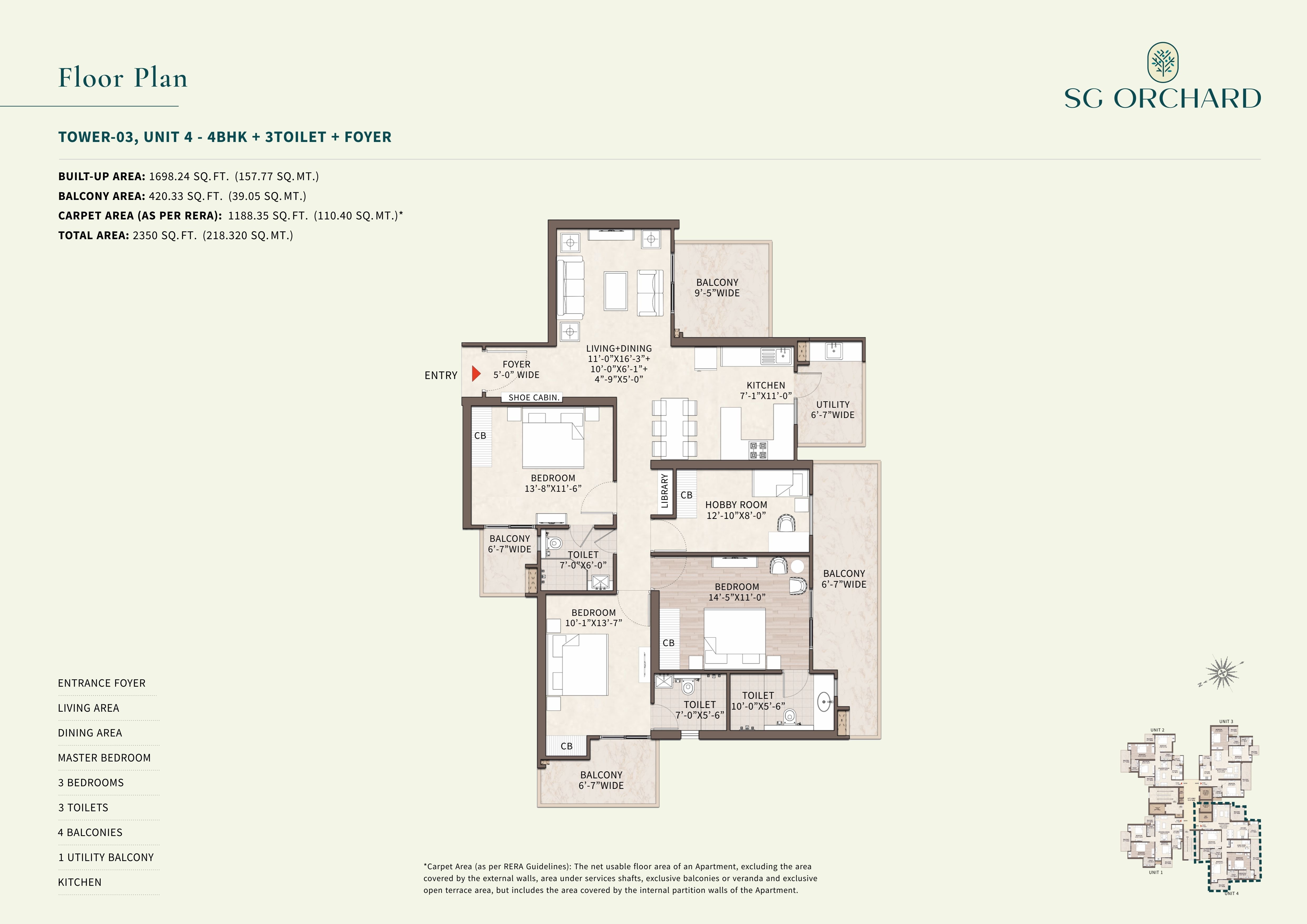 4 BHK 2350 Sq. Ft. Apartment