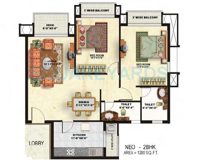  2 BHK Apartment at Shipra Neo, Shipra Suncity – for Sale