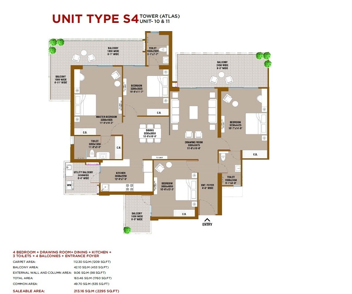 4 BHK 2295 Sq. Ft. Apartment