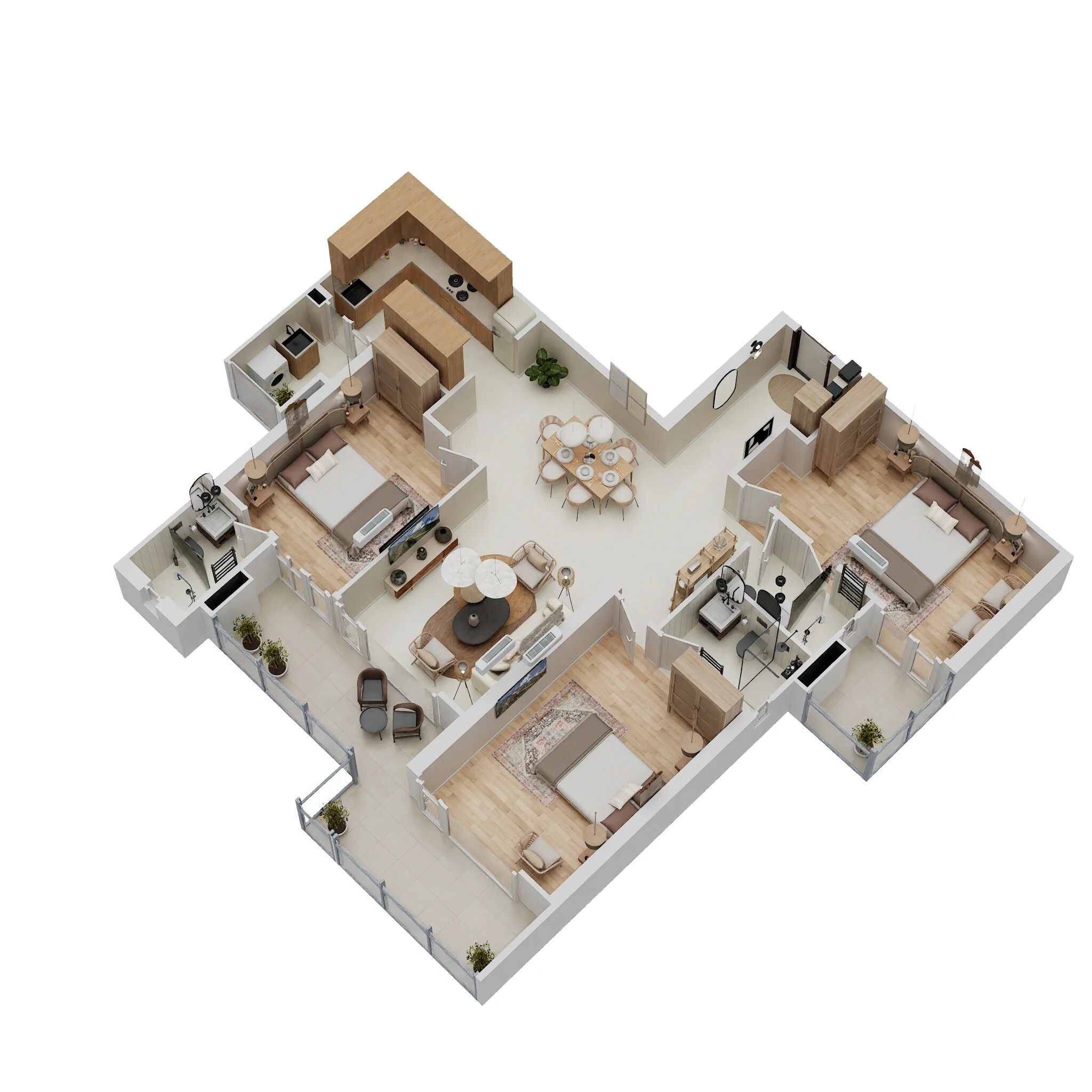 Floor plan of 3 BHK 1855 Sq. Ft. Apartment in SKA Divine, Ghaziabad
