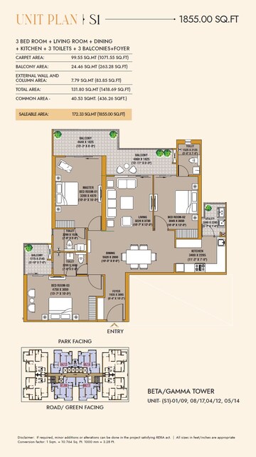  3 BHK Apartment at SKA Divine, Sector 1 Wave City – for Sale