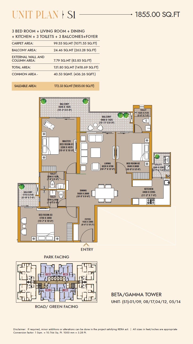 Other, ska-divine 3 Bedroom 1380 Sq.Ft. Apartment In Sector 1 Wave City Ghaziabad 8824731