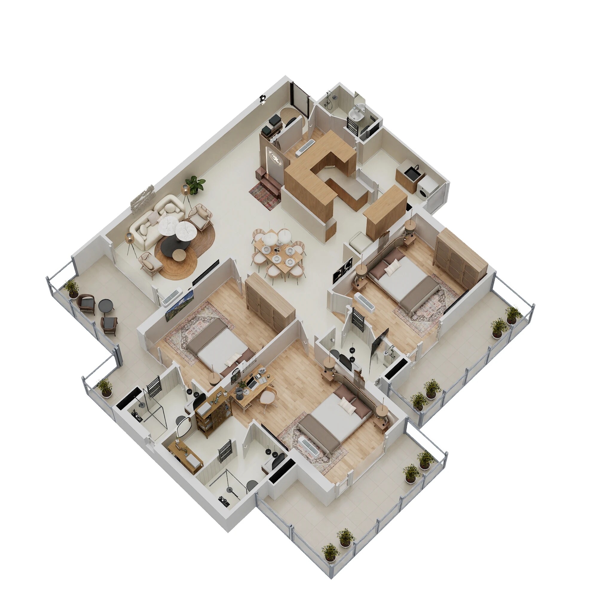 Floor plan of 3 BHK 2242 Sq. Ft. Apartment in SKA Divine, Ghaziabad