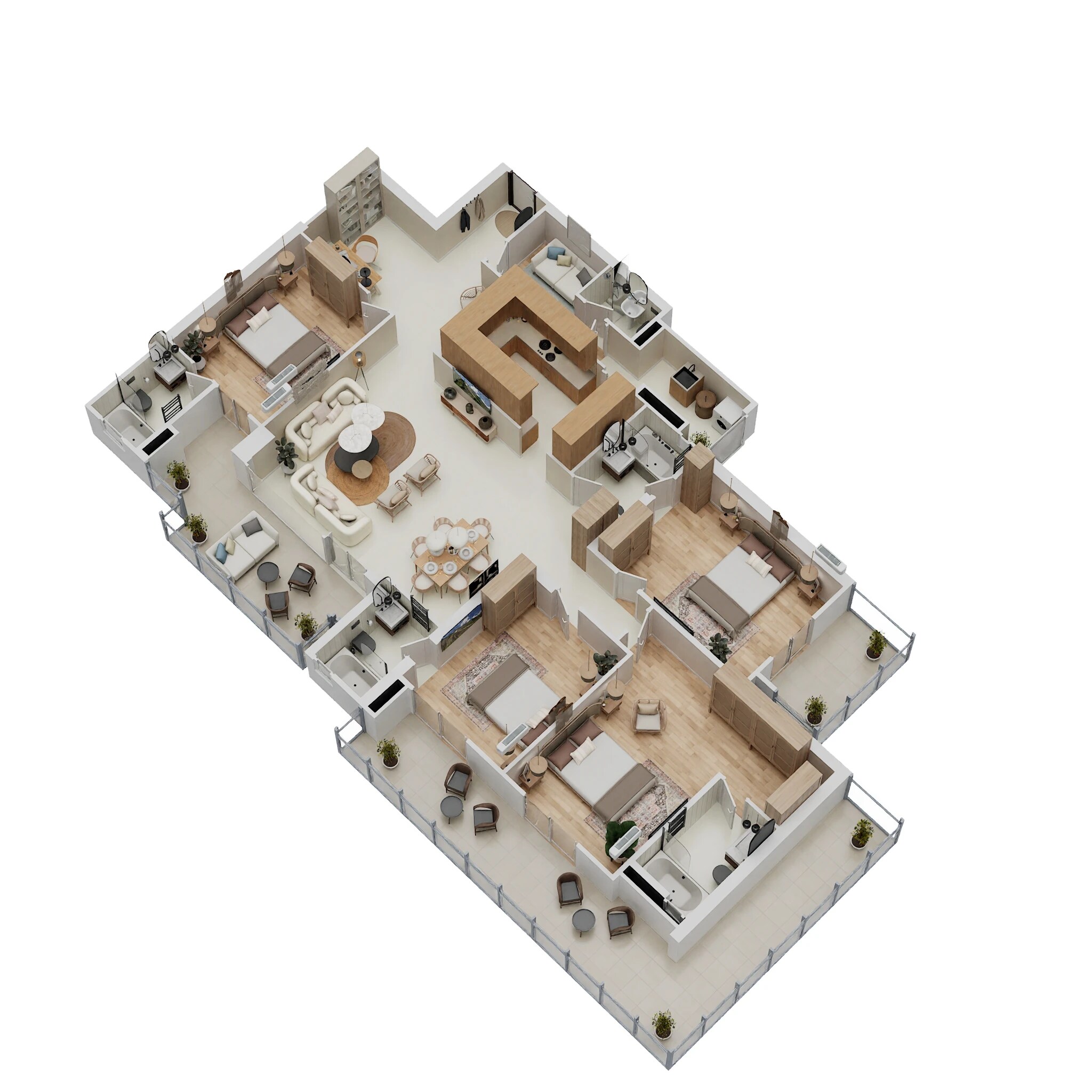 Floor plan of 4 BHK 2962 Sq. Ft. Apartment in SKA Divine, Ghaziabad
