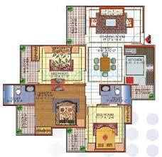 Floor plan of 3 BHK 1530 Sq. Ft. Apartment in Skytech Merion Residency 1, Ghaziabad