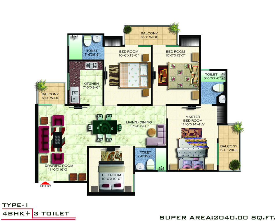 svp group gulmohur vatika apartment 4bhk 2040sqft1