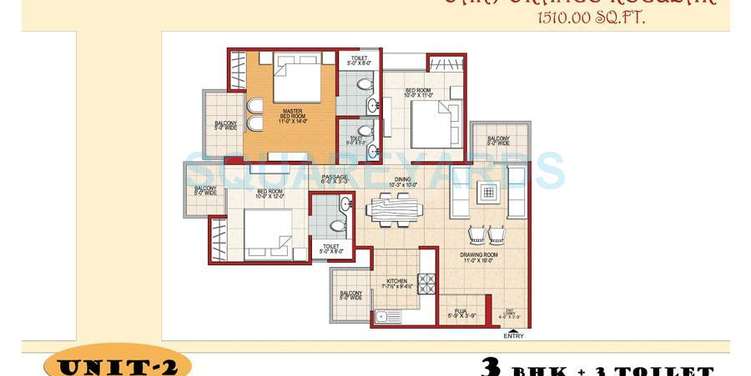 svp gulmohur residency apartment 3bhk 1510sqft 1