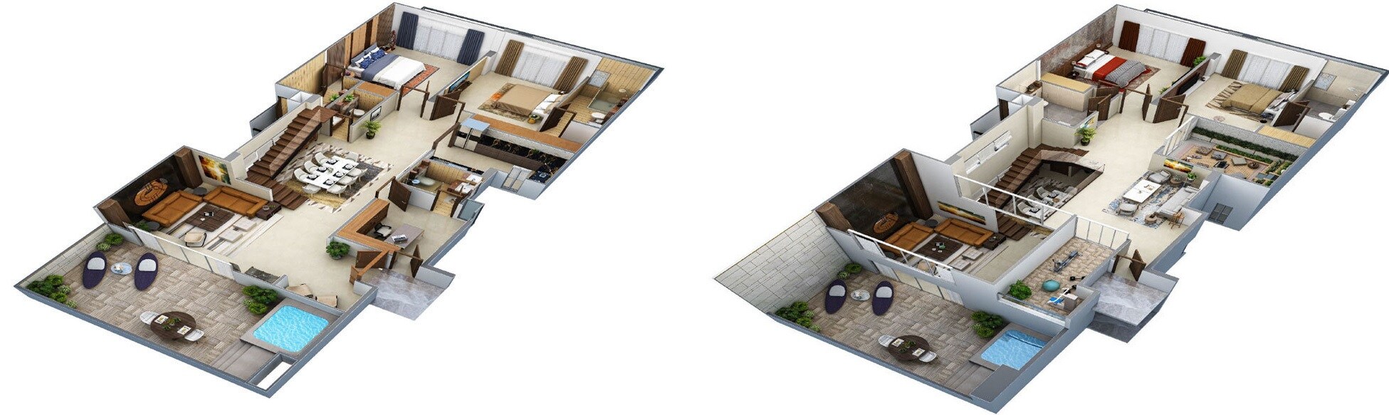 Floor plan of 5 BHK 4089 Sq. Ft. Apartment in Uchdpl Veridia Oakwood Enclave, Ghaziabad