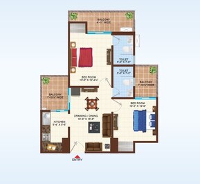 2 BHK 1060 Sq. Ft. Apartment in Uninav Residena