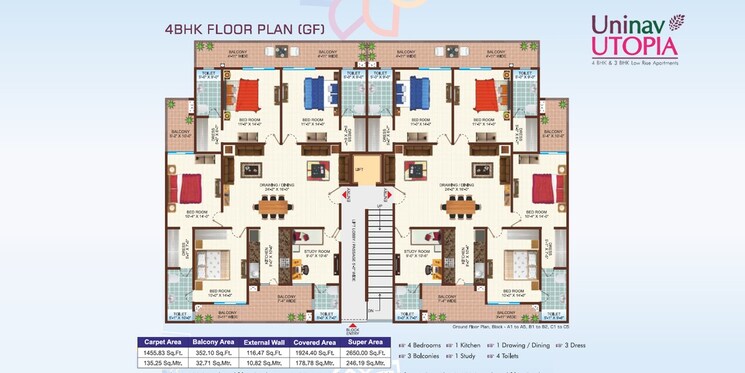 Other, uninav-utopia 4 Bedroom 2650 Sq.Ft. Apartment In Morti Ghaziabad 7701576