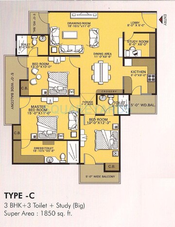  3 BHK Apartment at VVIP Addresses, Raj Nagar Extension – for Rent