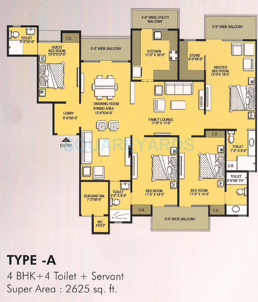 4 BHK 2625 Sq. Ft. Apartment