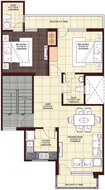 Wave Prime Floors 2 BHK Layout
