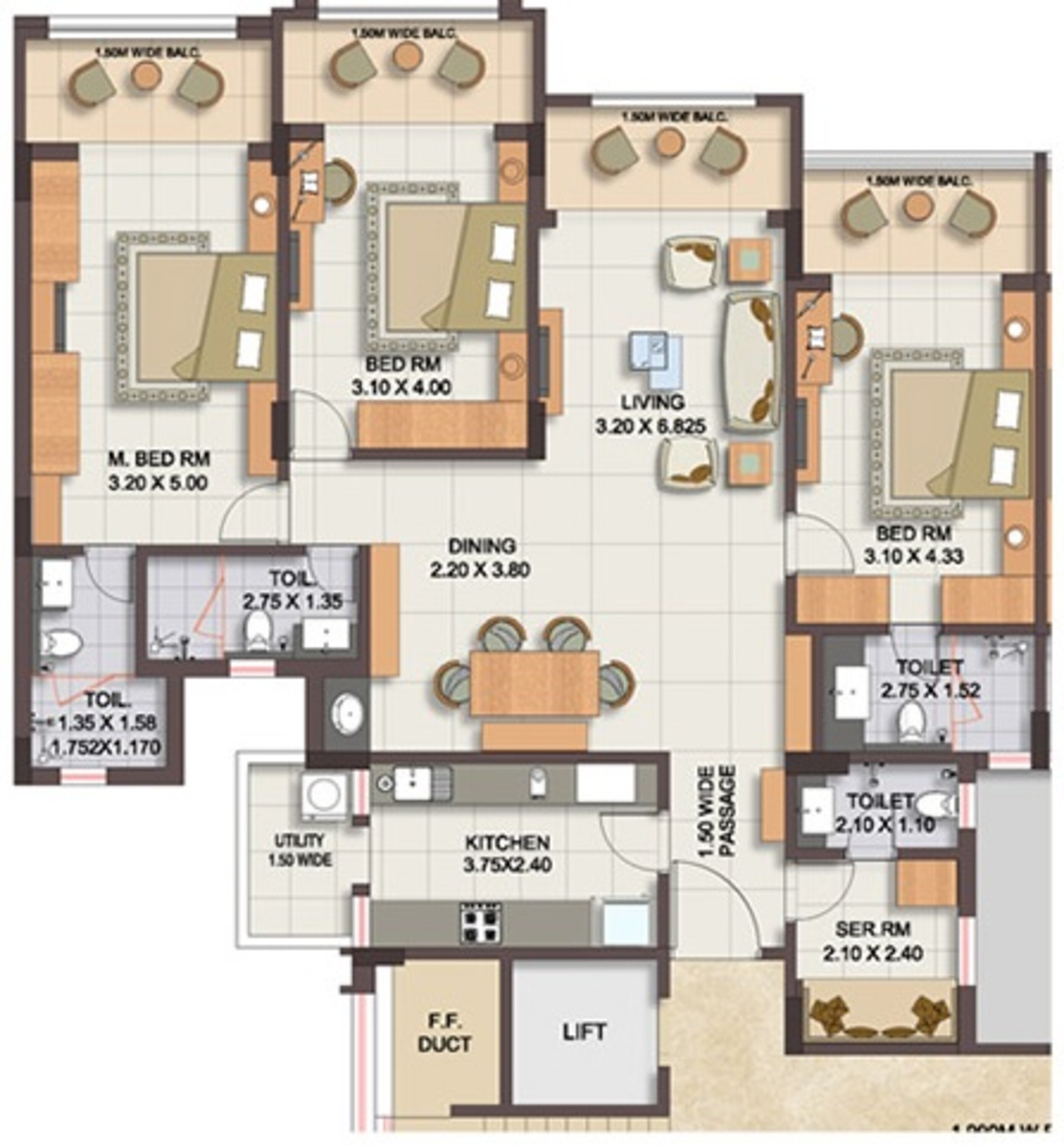 mathias ocean park residency apartment 3 bhk 1884sqft 20215023005044