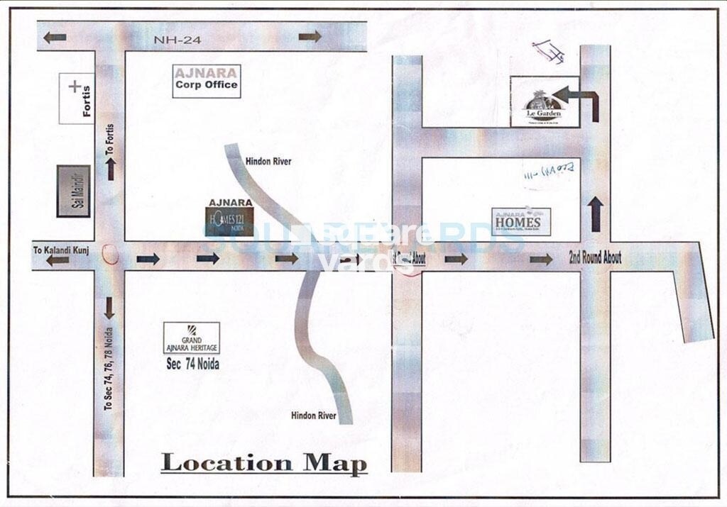 Ajnara Le Garden Prime Tower Location Image