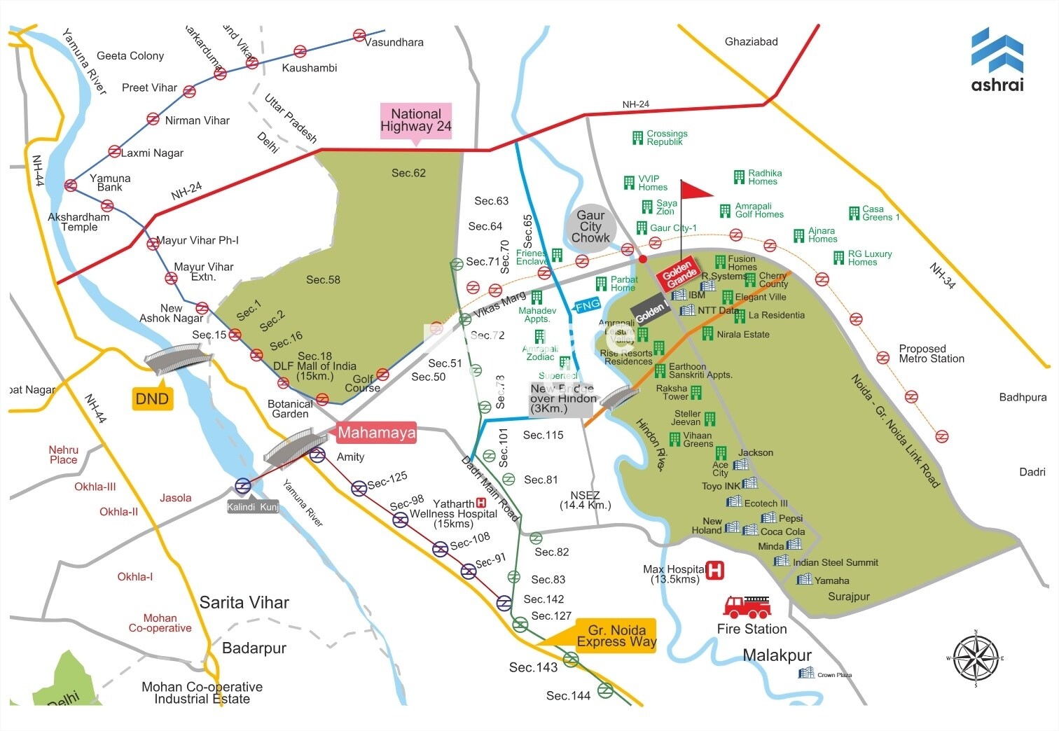 Ashrai Golden Grande Location Image