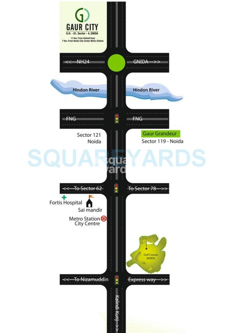 Gaur City 1st Avenue Location Image