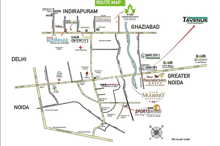 Gaur City 7th Avenue Location Image