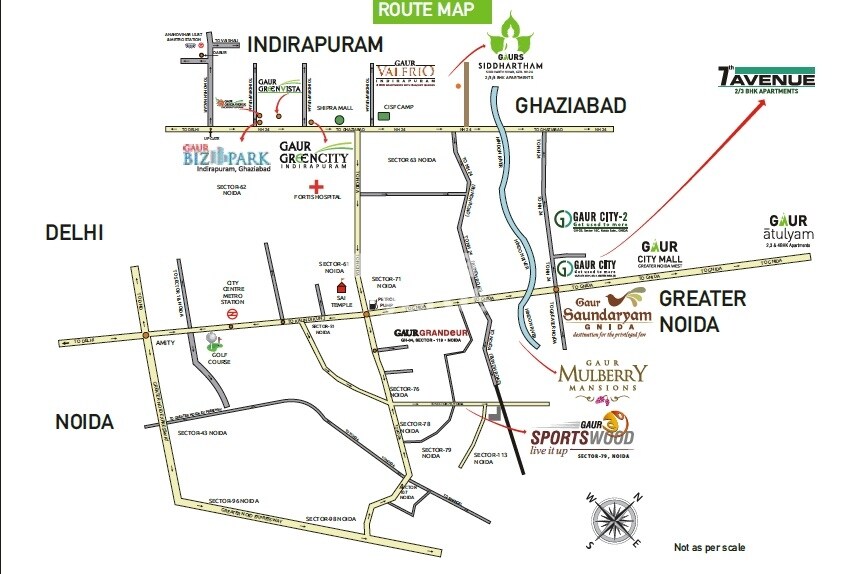 Gaur City 7th Avenue Location Image