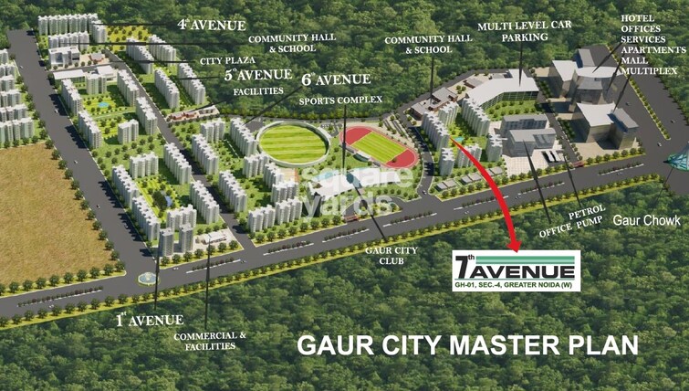 Gaur City 7th Avenue Tower View