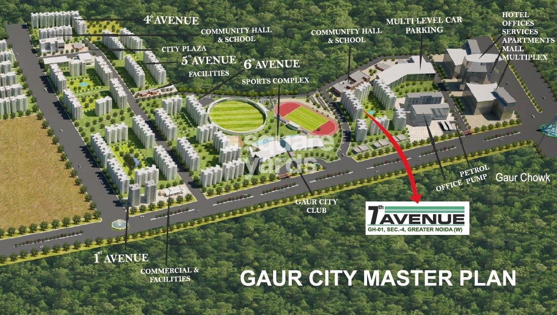 Gaur City 7th Avenue Tower View