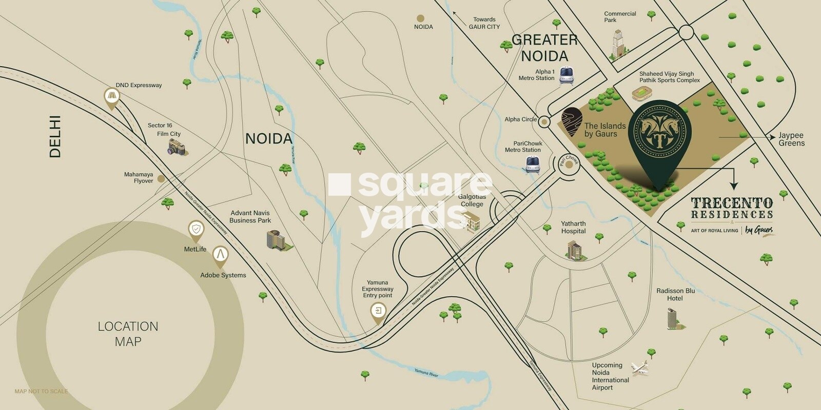 Gaurs Trecento Residences Location Image