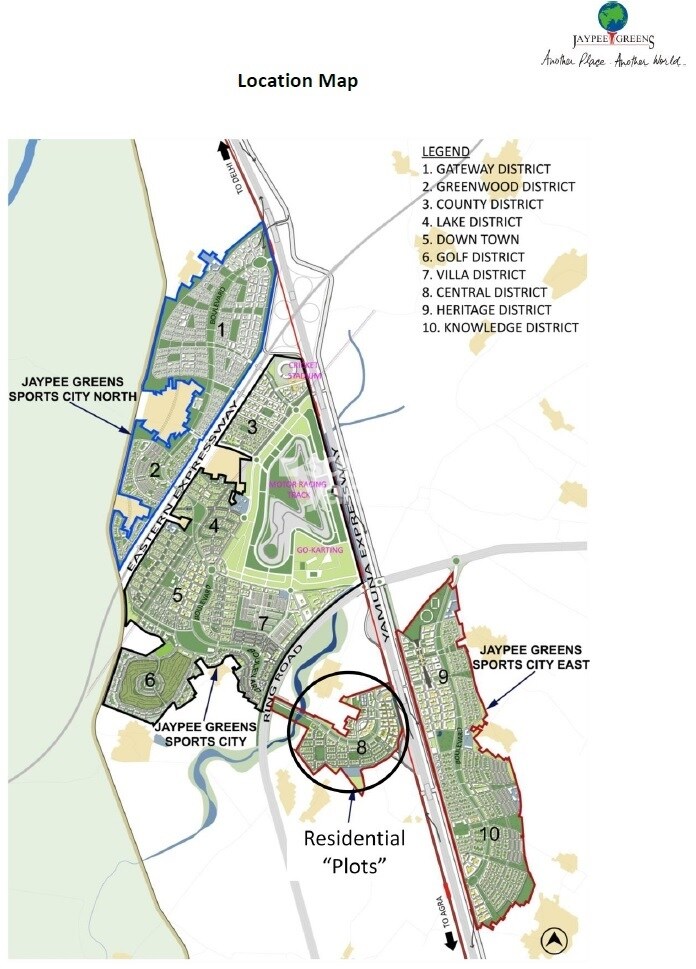 Jaypee Green Country Homes Location Image