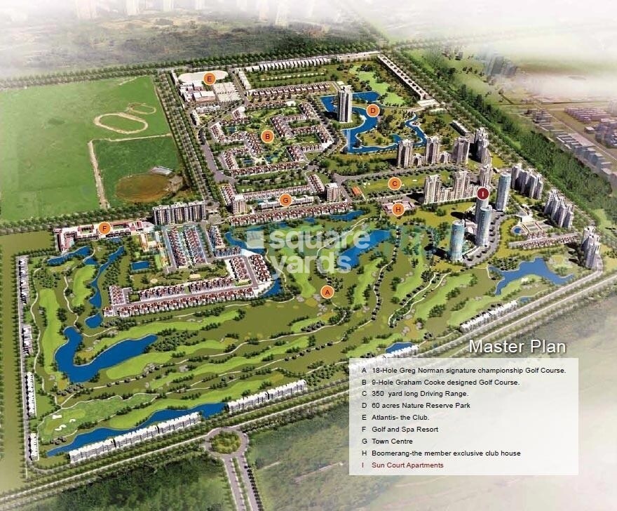 Jaypee-Green-Sun-Court-Tower-III_an aerial view of a field with many different types of plants